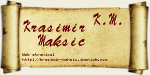 Krasimir Maksić vizit kartica